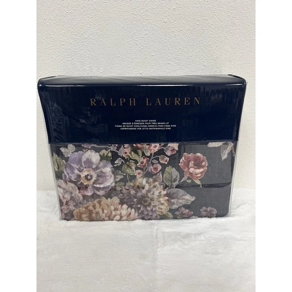 Ralph Lauren Elyse KING Duvet + 2 KING Shams Set Eggplant New